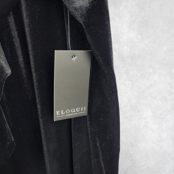 Eloquii Black puffy Sleeves Velvet Dress Plus mini/knee length Women's SZ 24 - Picture 6 of 10